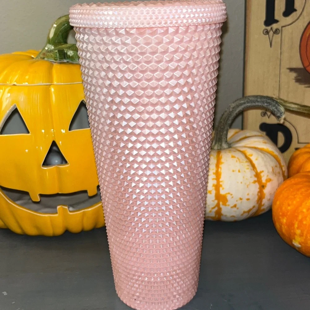 Starbucks 2024 24oz Summer Pink Pearl Bling Tumbler EUC